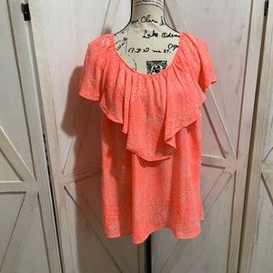 EUC Torrid neon coral flutter style sleeveless top 2X
